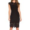 Women's Sleeveless Lace Floral Elegant Cocktail Dress Crew Neck Knee Length for Party