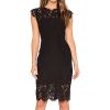 Women's Sleeveless Lace Floral Elegant Cocktail Dress Crew Neck Knee Length for Party