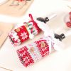 Nordic Knitted Elk Snowflake Wine Bottle Cover Christmas Decoration Fur Ball Wine Bottle Cover Home Supplies