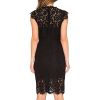 Women's Sleeveless Lace Floral Elegant Cocktail Dress Crew Neck Knee Length for Party