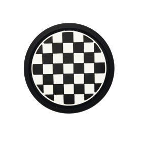 Cross-border Car Coaster A Large Number Of Spot Car PVC Heat Insulation Non-slip Mat Car Water Cup Mat (Option: Black And White Plaid-2PCS)